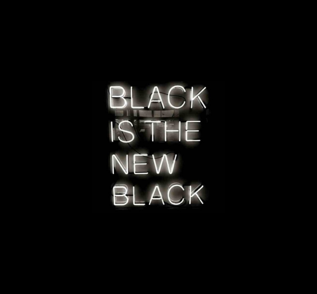 Black is the new black neon sign