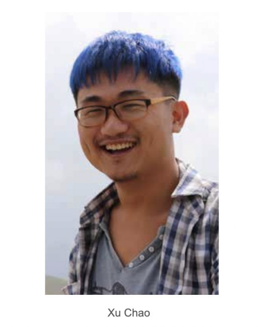 Xu Chao with blue hair (Xu is Chao's last name)